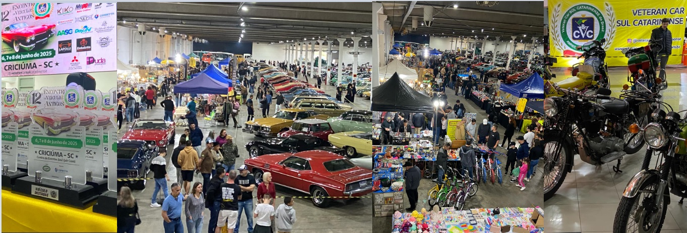 SUCESSO o 12&deg; Encontro de Carros Antigos do Veteran Car Sul Catarinense realizado de 06 e 08 de Junho de 2025 em CRICI&Uacute;MA/SC
