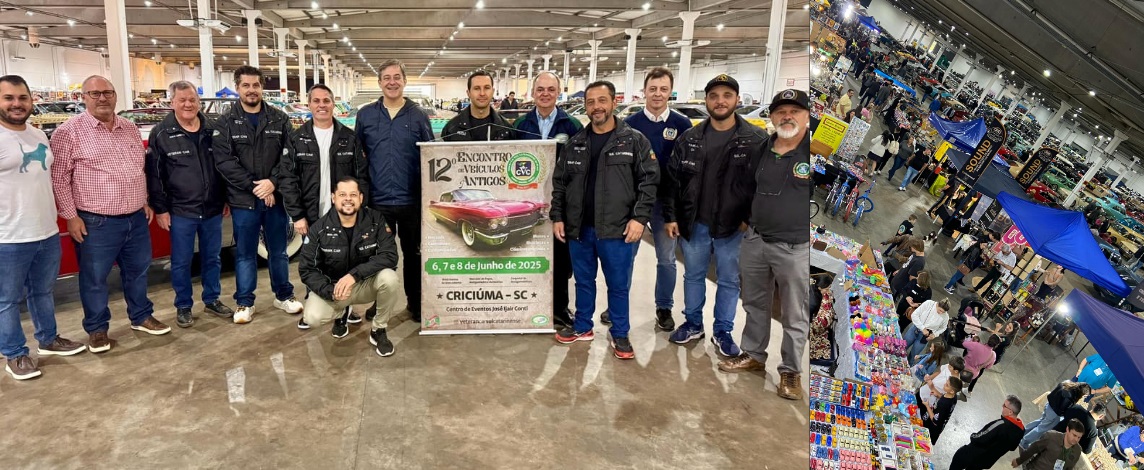 VAGUINHO PREFEITO MUNICIPAL DE CRICI&Uacute;MA/SC prestigiou o 12&deg; Encontro de Carros Antigos do Veteran Car Sul Catarinense realizado de 06 e 08 de Junho de 2025 em CRICI&Uacute;MA/SC