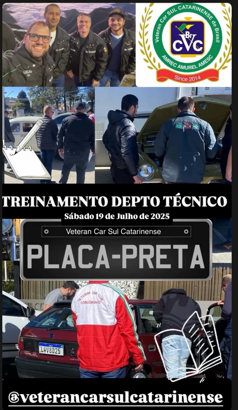 Veteran Car Sul Catarinense participou do Workshop capacita&ccedil;&atilde;o de Avaliadores para Emiss&atilde;o de Certificado de Originalidade para Ve&iacute;culos de Cole&ccedil;&atilde;o dia 19 de julho de 2025 em Lages/SC