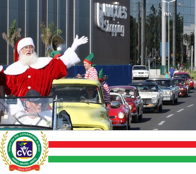 Veteran Car Sul Catarinense participa da chegada do Papai Noel abrindo a temporada natalina no Nações Shopping em Criciúma/SC