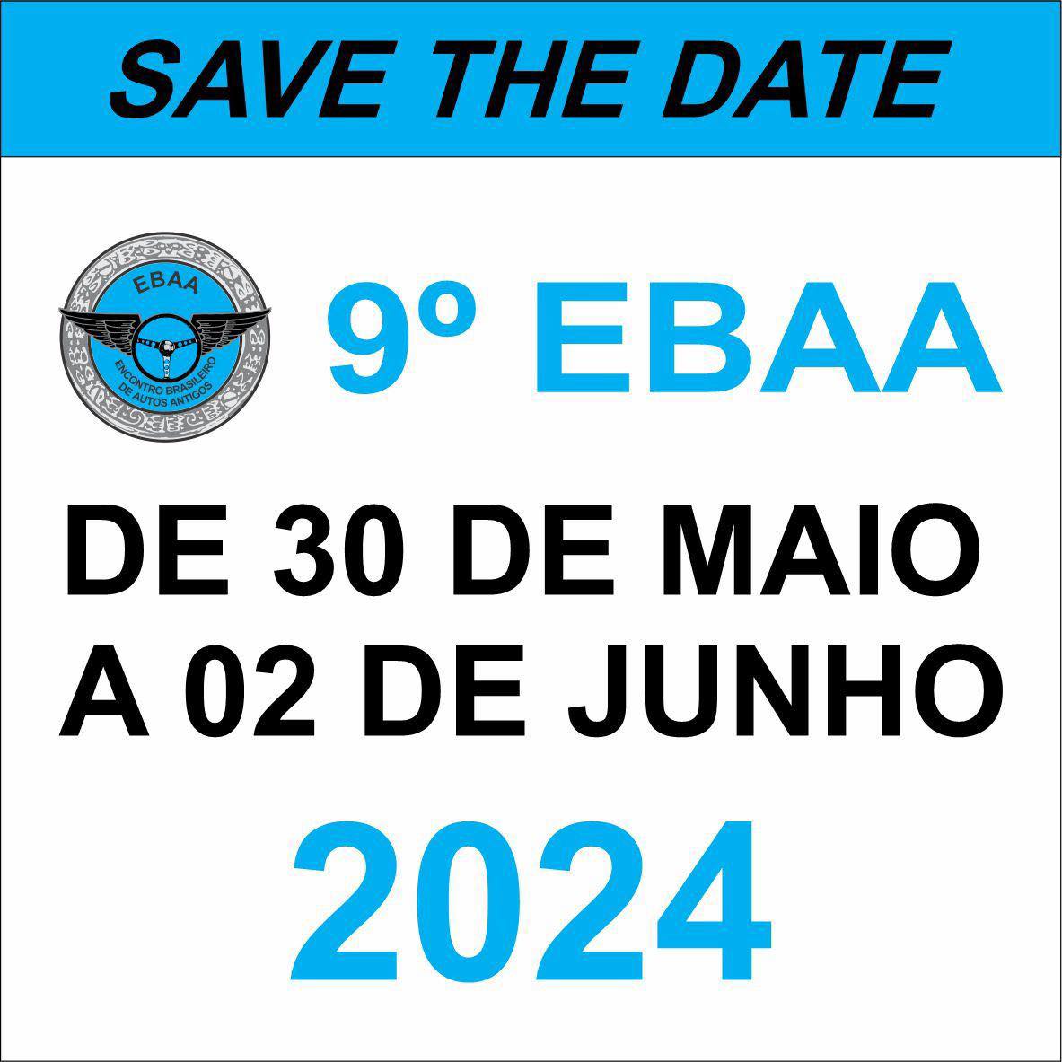 SAVE THE DATE Águas de Lindóia 2024 de 30 de maio a 02 de junho