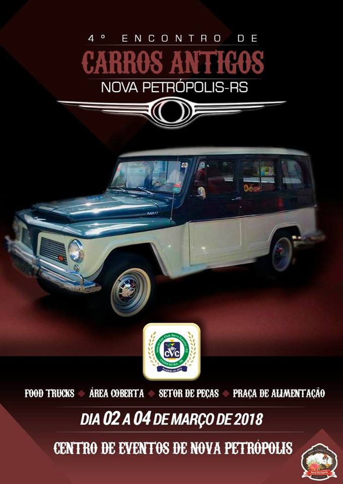 4º Encontro de Carros Antigos de NOVA PETRÓPOLIS/RS de 02 a 04 de março de 2018